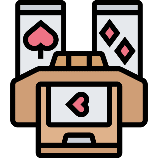 Card machine shuffling card icon Card machine shuffling card icon