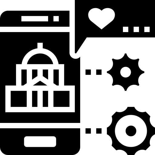Smartphone governmental settings gear icon Smartphone governmental settings gear icon