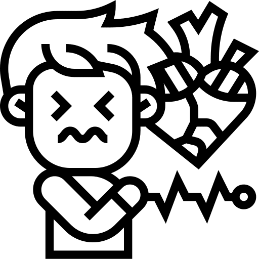 Heart attack healthcare and medical body organ heart failure icon