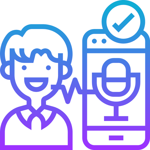 Voice check microphone podcast icon