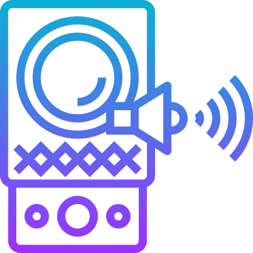 Speaker voice electronics music and multimedia icon