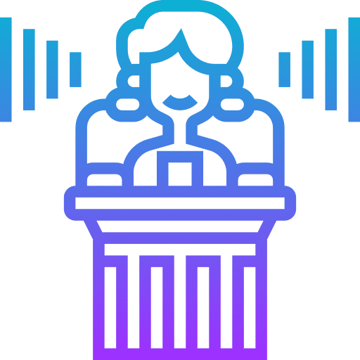 Speech podium platform communications icon Speech podium platform communications icon