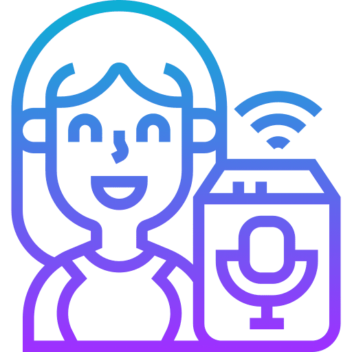 Voice assistant electronics people communications icon