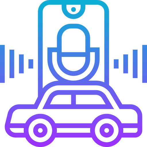Car voice control smart control car icon Car voice control smart control car icon