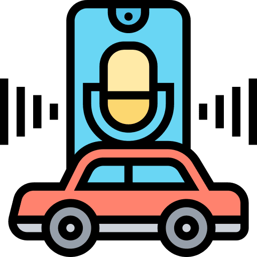Car smart control electronics voice control icon Car smart control electronics voice control icon