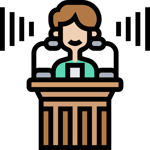 Speech podium speech communications icon Speech podium speech communications icon