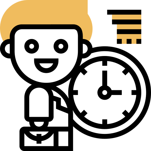 Working punctuality working user icon