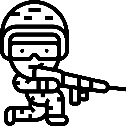 Infantry gun war army icon