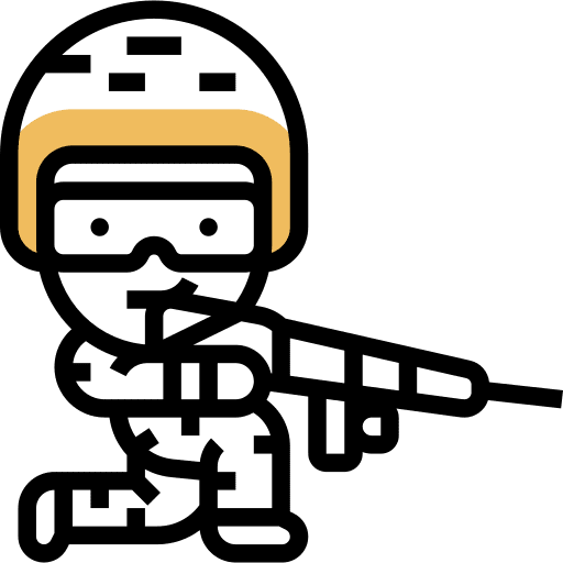 Infantry soldier weapon war icon