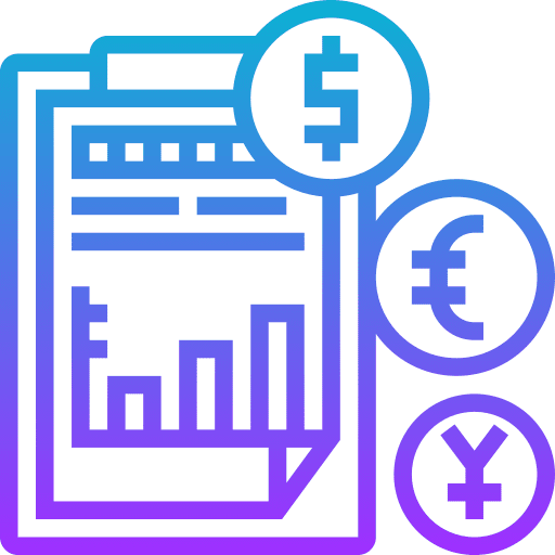 Money exchange report increase turnover icon
