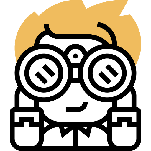 Binoculars people sight view icon