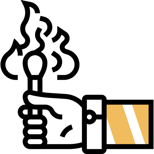 Matches matchstick flame lighting icon