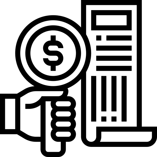 Receipt shipping delivery payment icon