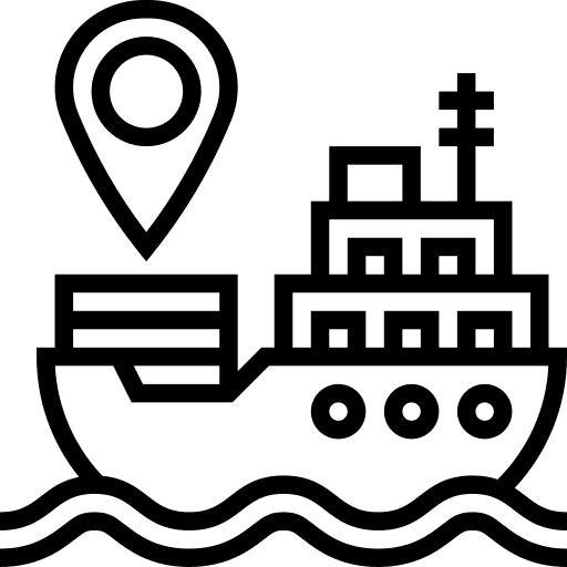 Ship transportation sea logistics delivery icon