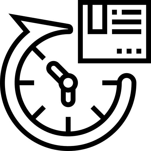 Hours service box shipping time icon