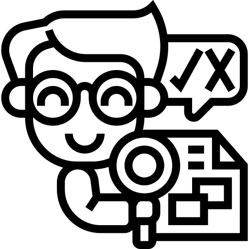 Editor management documents magnifying glass icon