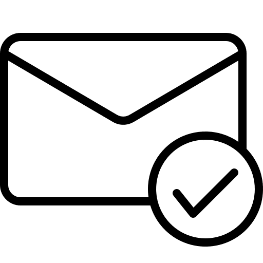 Completed success message communications icon Completed success message communications icon