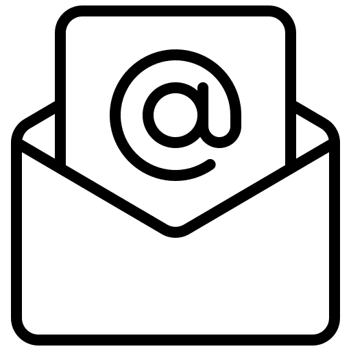 Email communications address open email icon