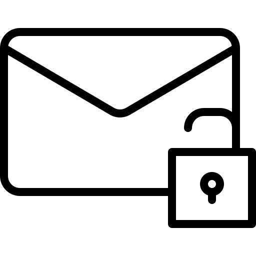 Unlocked message content communications icon Unlocked message content communications icon