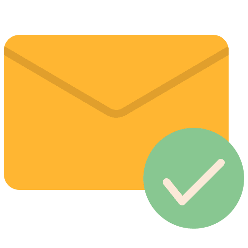 Completed mail success envelope icon Completed mail success envelope icon