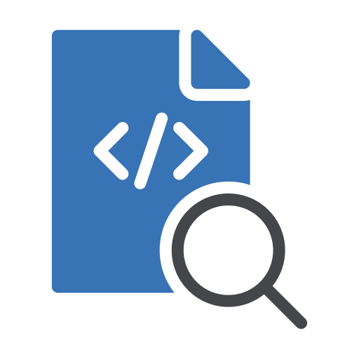 Search files and folders sheet binary code icon