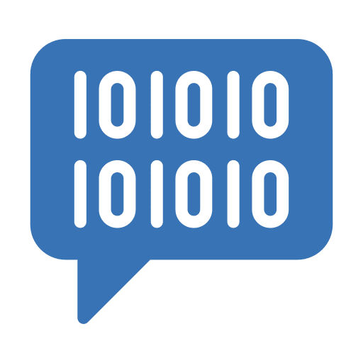 Coding programming language bubble speech hacker icon