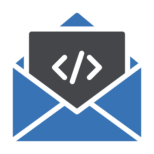 Coding programming language communications send icon