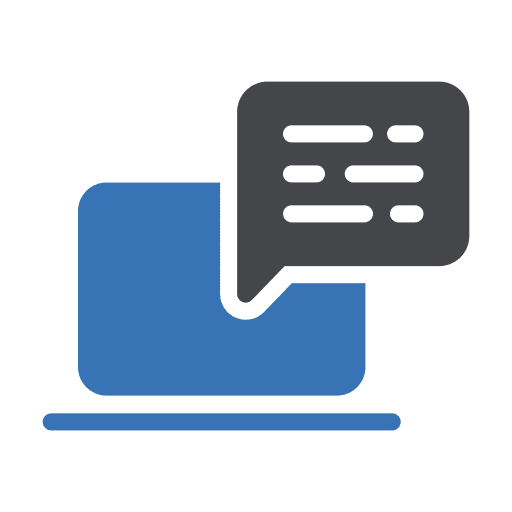 Conversation laptop bubble speech conversation icon