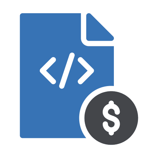 Dollar coding dollar binary code icon