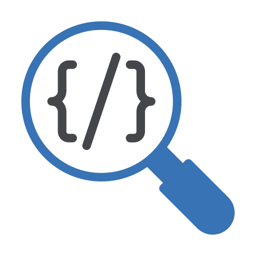 Language developer search coding icon