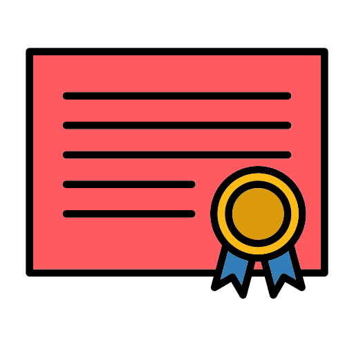 Certificate college graduation award icon