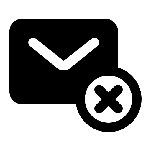 Email delete envelope message icon Email delete envelope message icon
