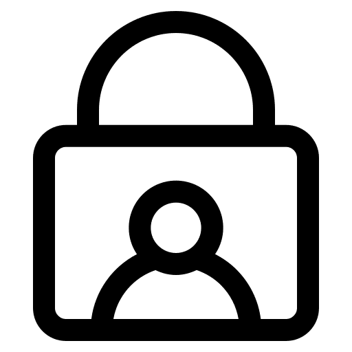 Person security closed padlock icon