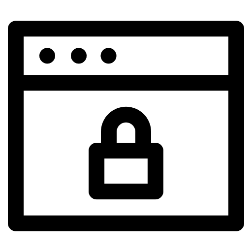 Website web browser protection icon Website web browser protection icon