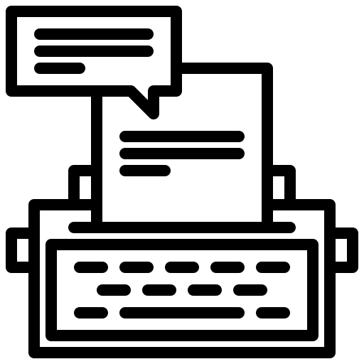 Typewriter communications typewriter typing icon