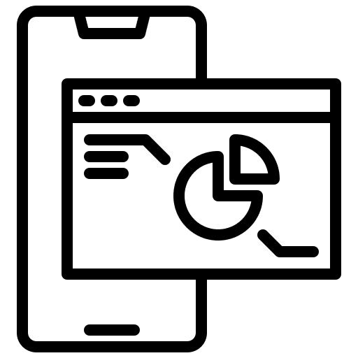 Analytic business and finance smartphone electronics icon Analytic business and finance smartphone electronics icon