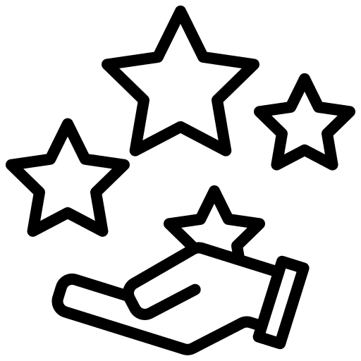 Star quality control customer satisfaction marketing icon