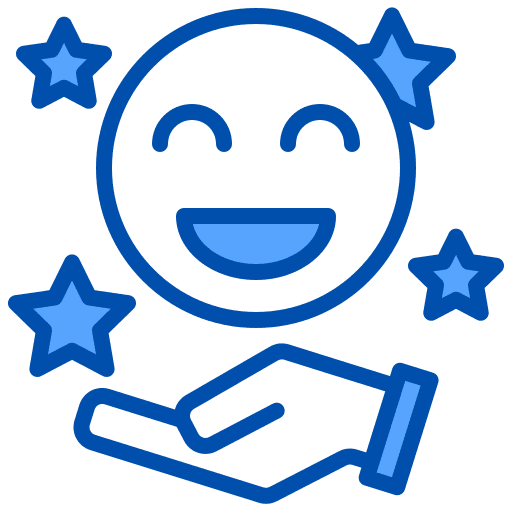 Happy emoticon marketing star icon