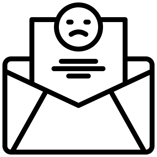 Mail communications bad review review icon Mail communications bad review review icon