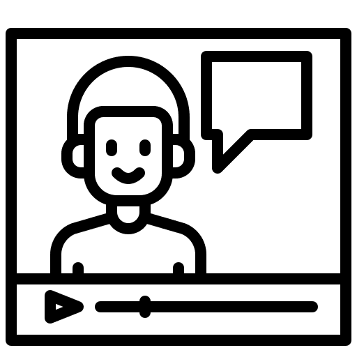 Video browser comment communications icon Video browser comment communications icon
