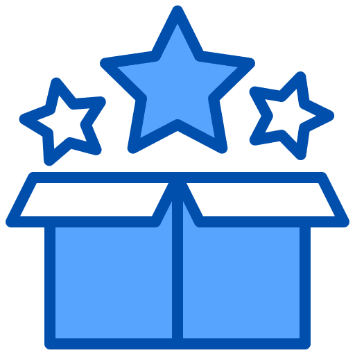 Box commerce and shopping communications review icon