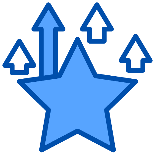 Star rating marketing arrow icon Star rating marketing arrow icon