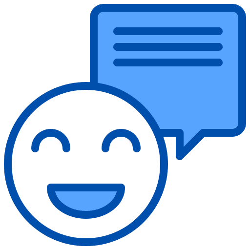 Good review emoji speech bubble marketing icon Good review emoji speech bubble marketing icon