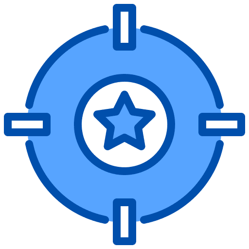 Star crosshair star marketing icon Star crosshair star marketing icon