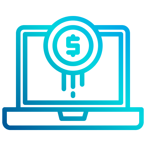 Online business online business laptop money currency icon