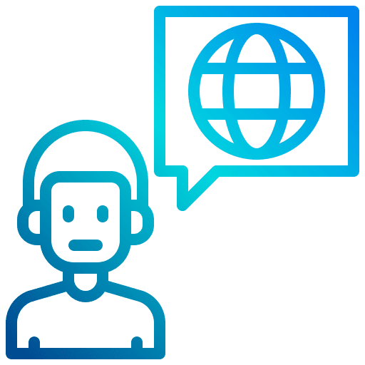Translate communications translator man icon