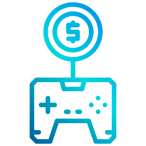 Video game price gaming business and finance icon Video game price gaming business and finance icon