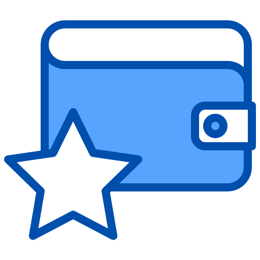 Wallet holder benefit review icon Wallet holder benefit review icon