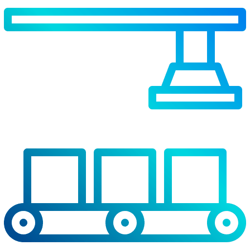 Conveyor gear manufacturing production icon Conveyor gear manufacturing production icon