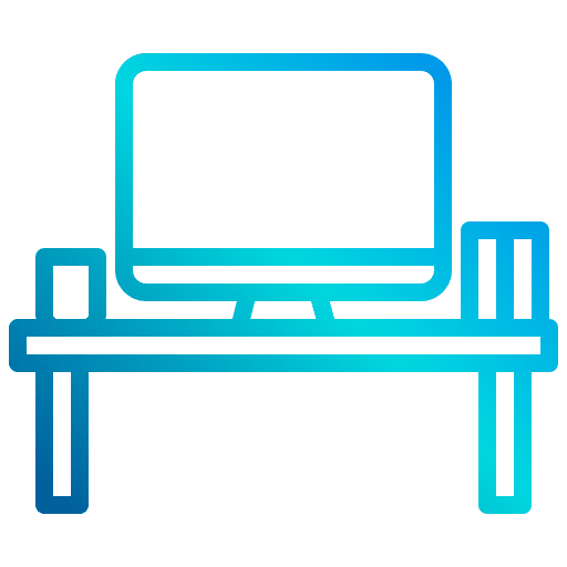 Workspace office table furniture and household desktop computer icon Workspace office table furniture and household desktop computer icon
